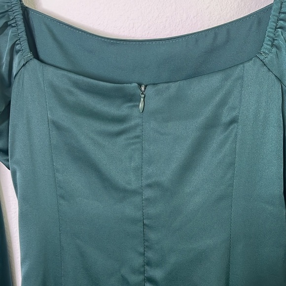 Lulus Eternal Heart Emerald Green Satin Maxi Dress | Size Small - Picture 9 of 11